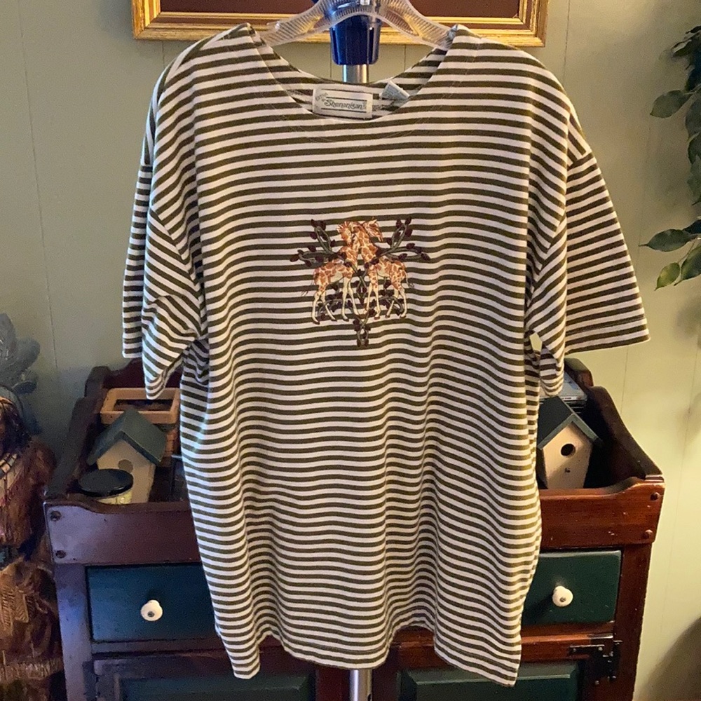 Extra Shenanigans striped and embroidered top 2X